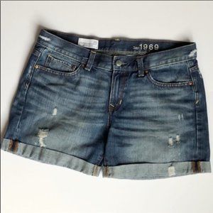 Gap Sexy Boyfriend Distressed Denim Shorts
